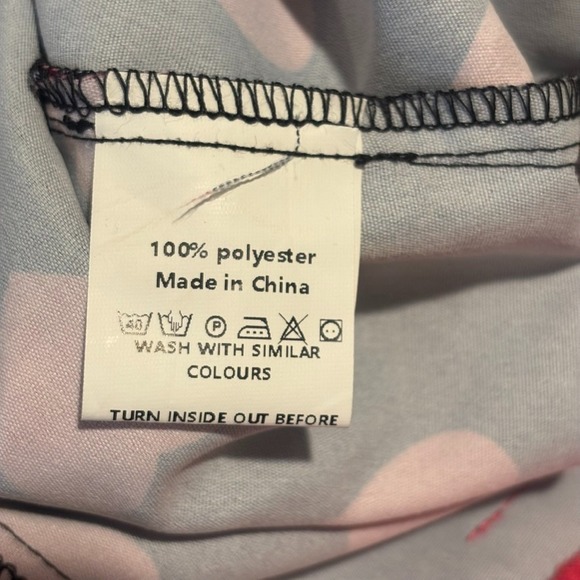 Incerun Womens Pink Black Heart Crop Dress Pants Womens Small NWT Valentines Day - Picture 6 of 10